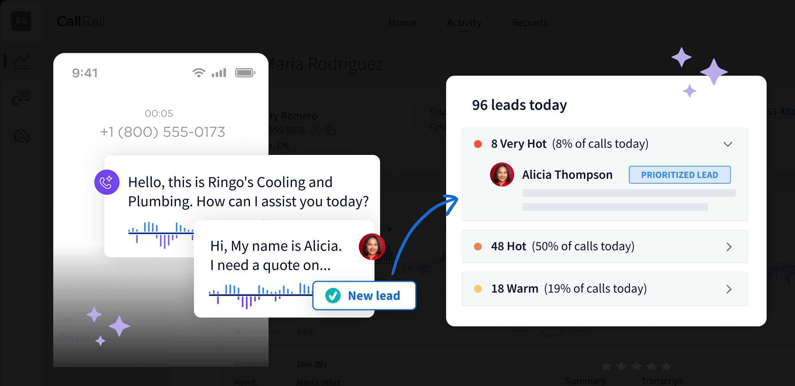 Merit calling a new lead in seconds and prioritizing the day's leads